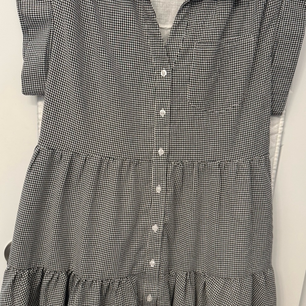 Elan Monochrome Gingham Dress